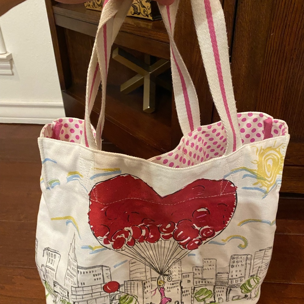 Brighton Canvas Tote Bag Hot Air Balloon -Free Your Heart- - Picture 2 of 7